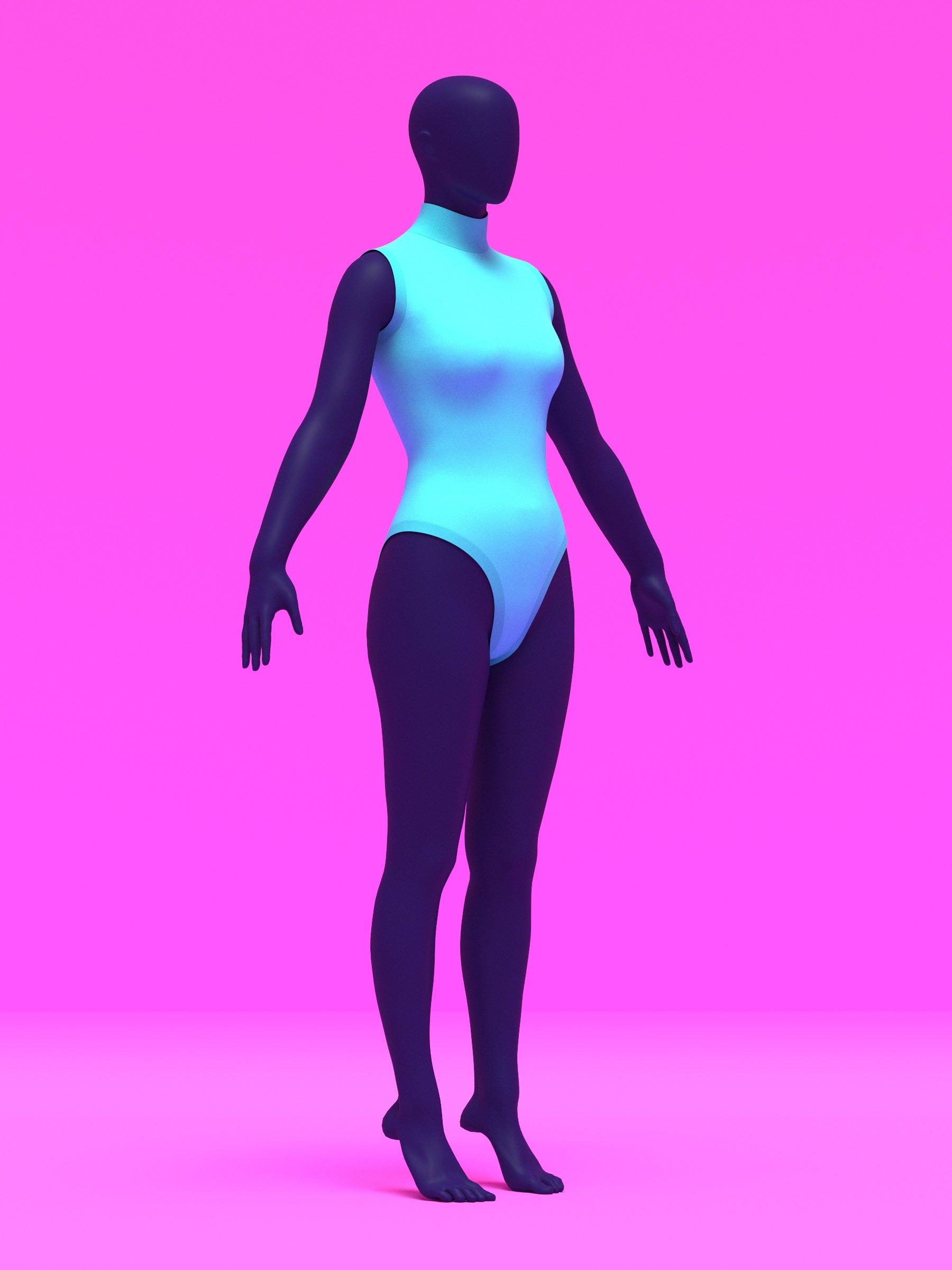 Sleeveless Leotard Sewing Pattern For Drag Queens and Women's Cosplay Stretch Easy Beginner Sewing Dancewear Unitard Bodysuit by Katkow angle