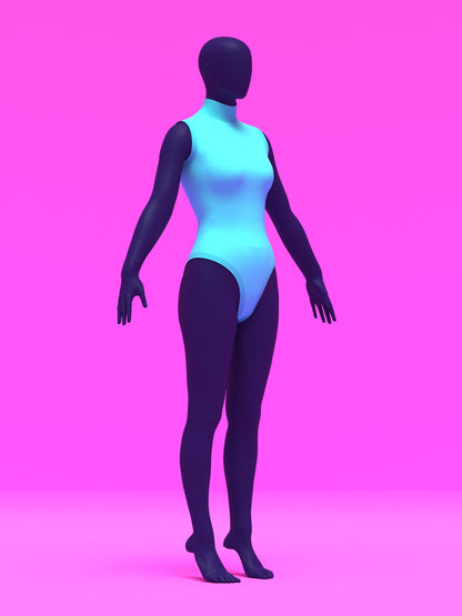 Sleeveless Leotard Sewing Pattern For Drag Queens and Women's Cosplay Stretch Easy Beginner Sewing Dancewear Unitard Bodysuit by Katkow angle