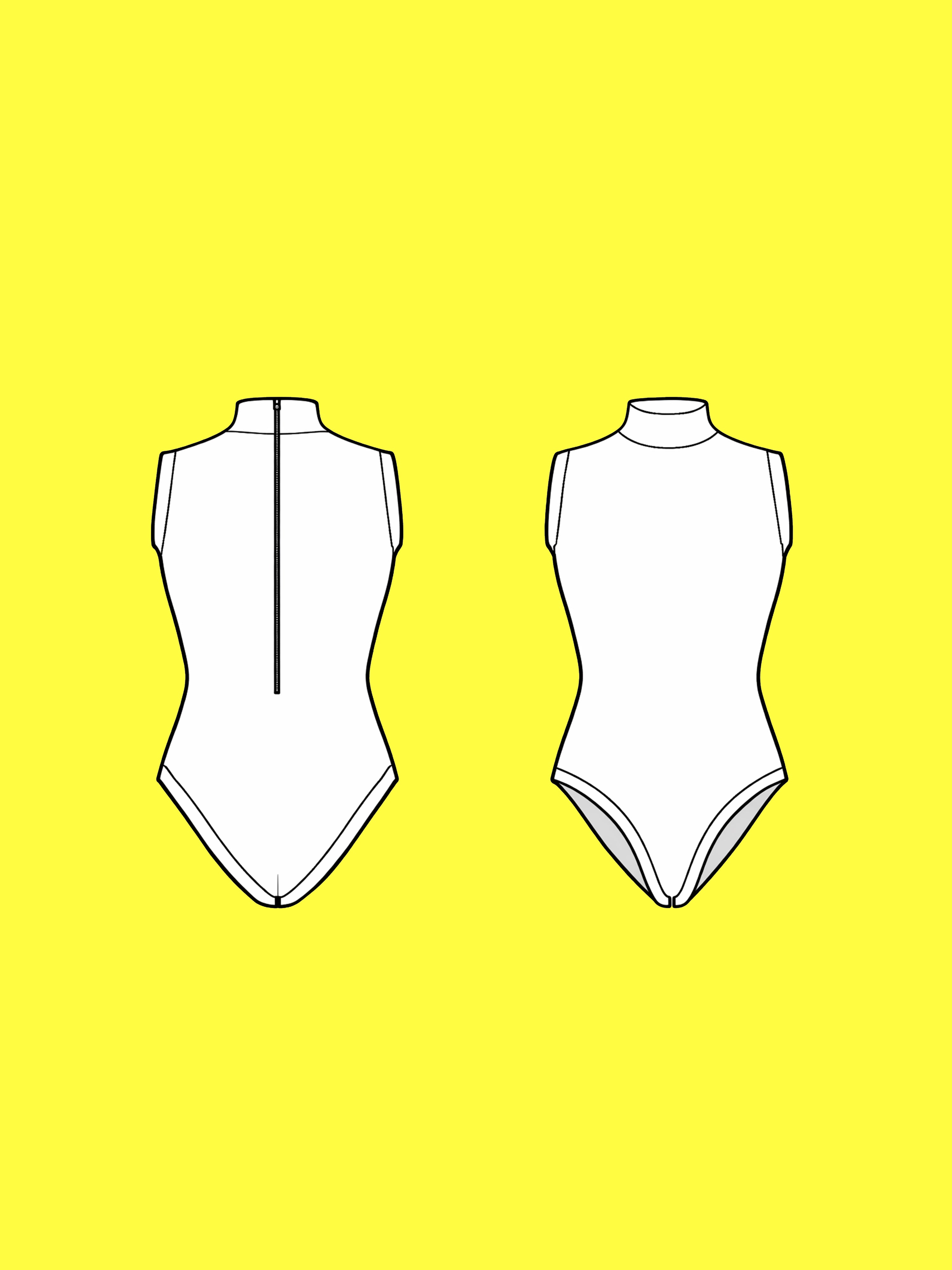 Sleeveless Leotard Sewing Pattern For Women's Cosplay Stretch Easy Beginner Sewing Dancewear Unitard Bodysuit by Katkow flats