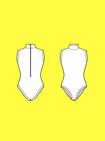 Sleeveless Leotard Sewing Pattern For Women's Cosplay Stretch Easy Beginner Sewing Dancewear Unitard Bodysuit by Katkow flats