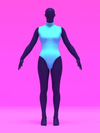 Sleeveless Leotard Sewing Pattern For Drag Queens and Women's Cosplay Stretch Easy Beginner Sewing Dancewear Unitard Bodysuit by Katkow Front