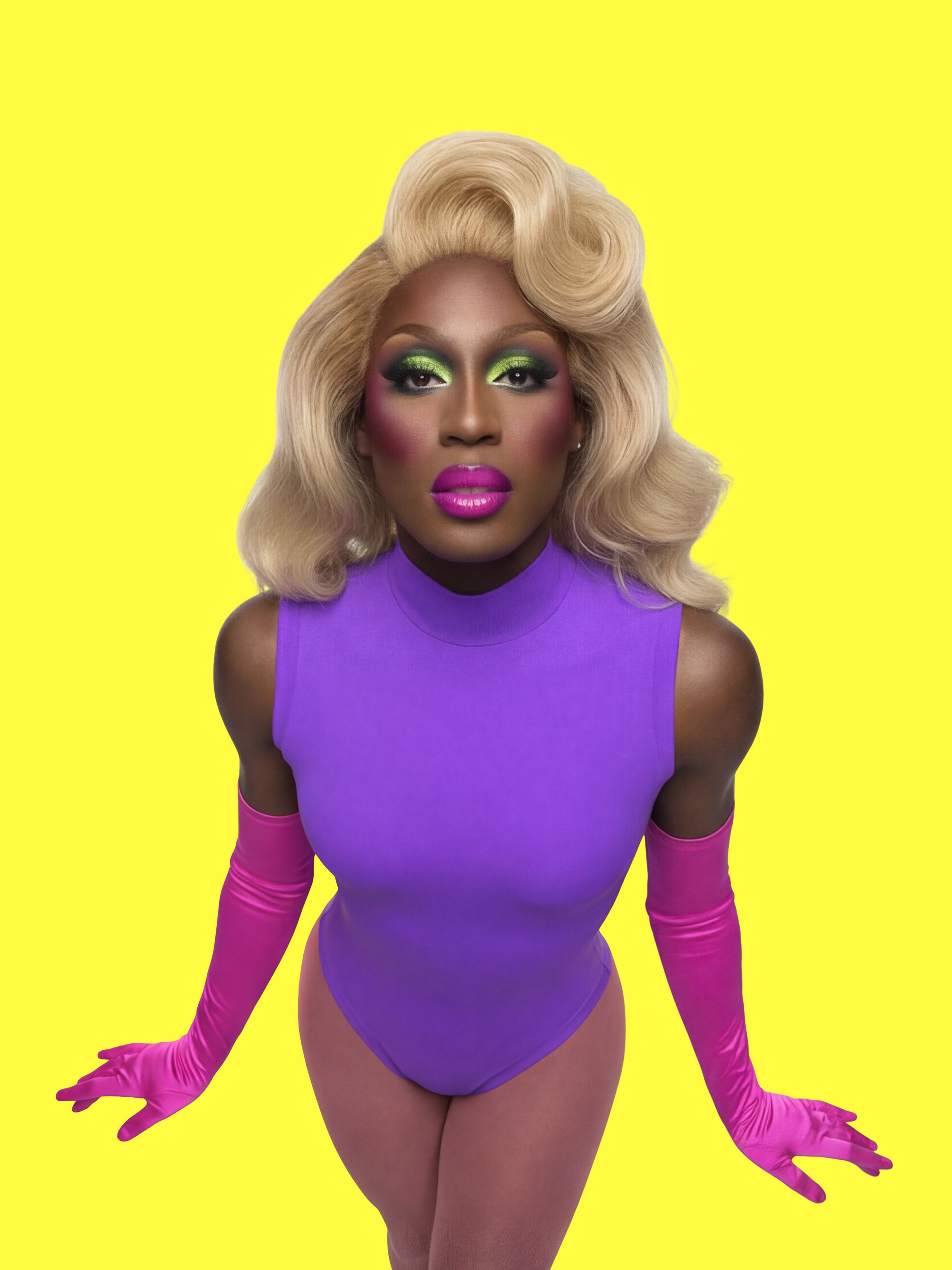 Sleeveless Leotard Sewing Pattern For Drag Queens and Women's Cosplay Stretch Easy Beginner Sewing Dancewear Unitard Bodysuit by Katkow model front top