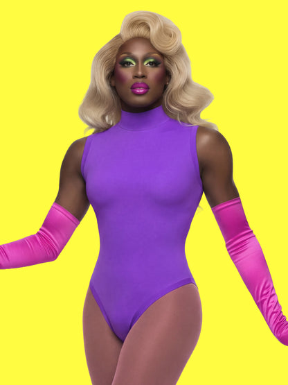 Sleeveless Leotard Sewing Pattern For Drag Queens and Women's Cosplay Stretch Easy Beginner Sewing Dancewear Unitard Bodysuit by Katkow model front