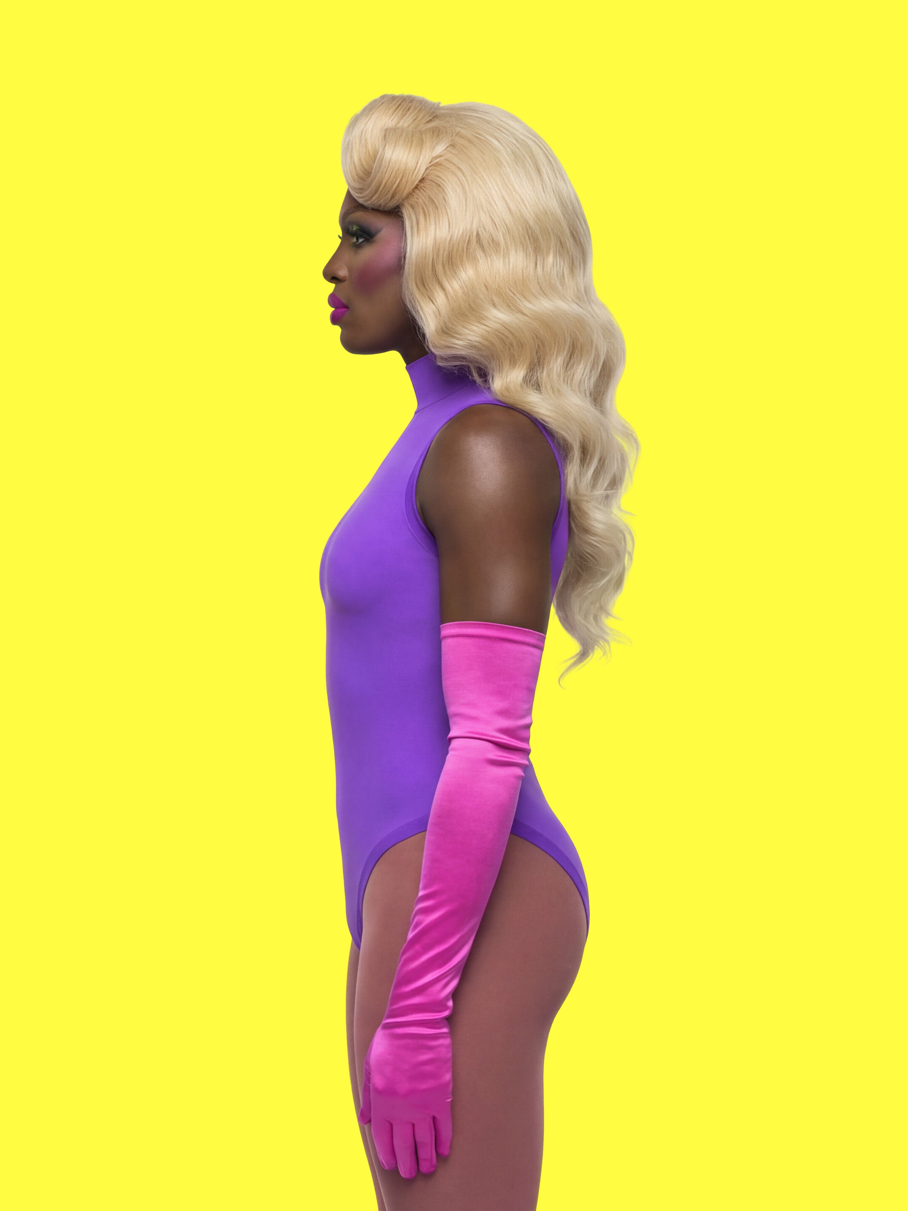 Sleeveless Leotard Sewing Pattern For Drag Queens and Women's Cosplay Stretch Easy Beginner Sewing Dancewear Unitard Bodysuit by Katkow model profile