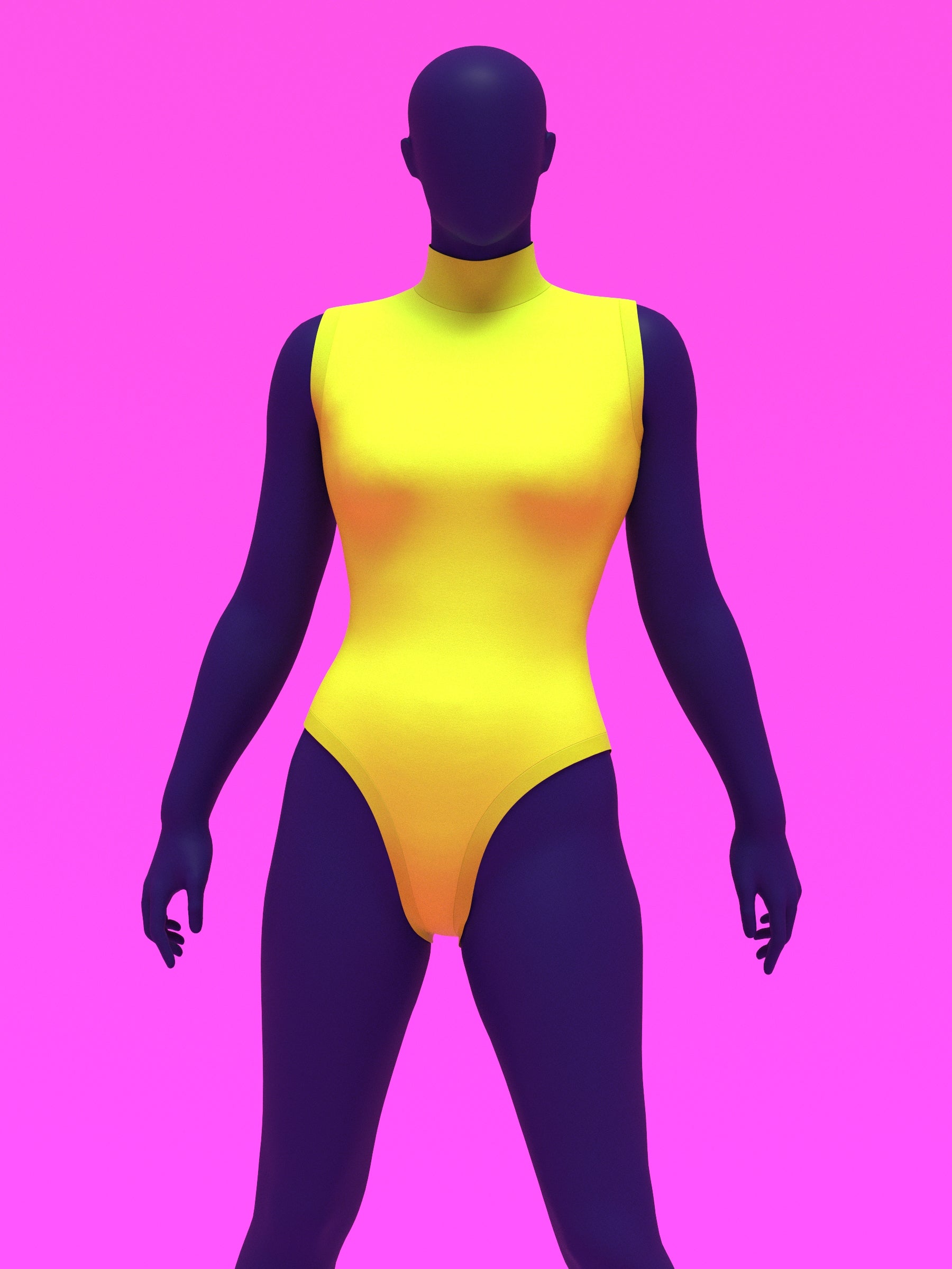 Sleeveless Leotard Sewing Pattern For Women's Cosplay Stretch Easy Beginner Sewing Dancewear Unitard Bodysuit by Katkow model front yellow