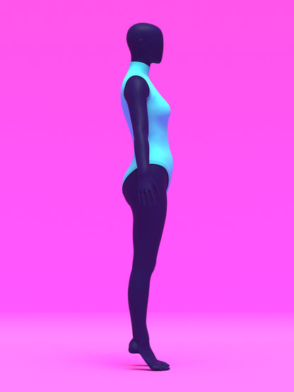 Sleeveless Leotard Sewing Pattern For Drag Queens and Women's Cosplay Stretch Easy Beginner Sewing Dancewear Unitard Bodysuit by Katkow side