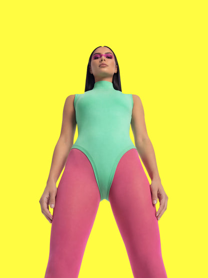 Sleeveless Leotard Sewing Pattern For Women's Cosplay Stretch Easy Beginner Sewing Dancewear Unitard Bodysuit by Katkow model front low