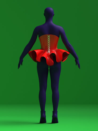 Star Corset Peplum and Thong (Set) Sewing Pattern for Drag Queens Holiday Christmas Costume Outfit Camp by Katkow Festive Back