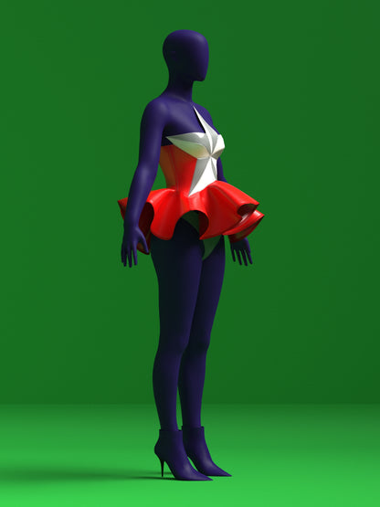 Star Corset Peplum and Thong (Set) Sewing Pattern for Drag Queens Holiday Christmas Costume Outfit Camp by Katkow Festive Side