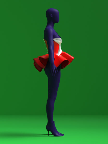 Star Corset Peplum and Thong (Set) Sewing Pattern for Drag Queens Holiday Christmas Costume Outfit Camp by Katkow Festive Side 2