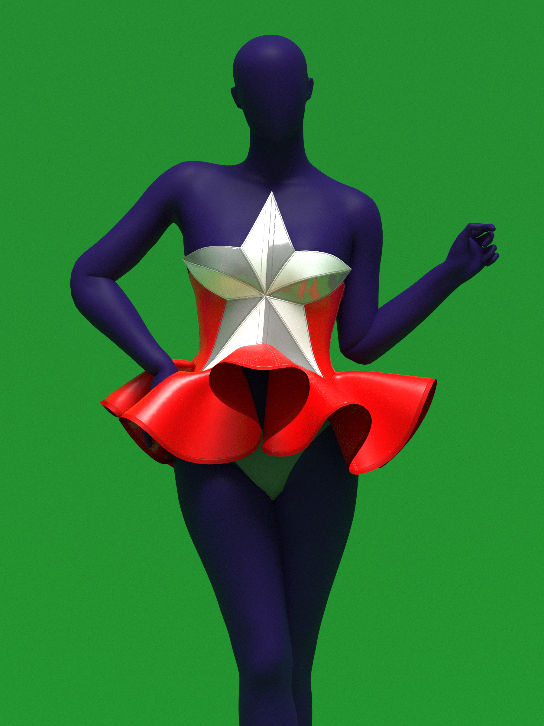 Star Corset Peplum and Thong (Set) Sewing Pattern for Drag Queens Holiday Christmas Costume Outfit Camp by Katkow Festive 1