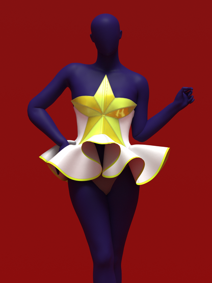 Star Corset Peplum and Thong (Set) Sewing Pattern for Drag Queens Holiday Christmas Costume Outfit Camp by Katkow Festive 2