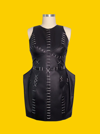 Stitched Pointed Hips Dress (XS-XL) Drag Queen Halloween Costume Sewing Pattern Front