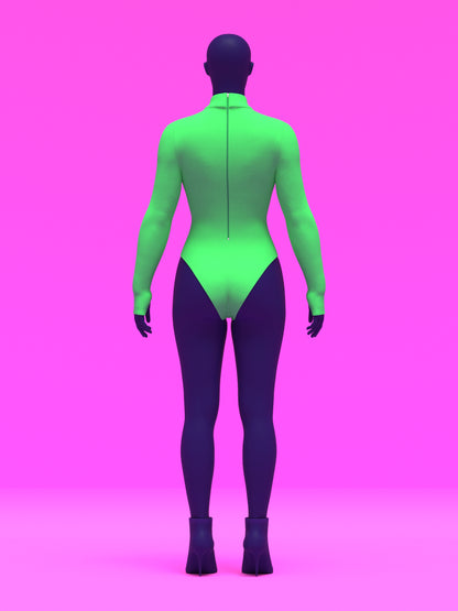 Long Sleeve Leotard Sewing Pattern For Drag Queens and Womens Cosplay Stretch Dancewear Costume Easy Sew by Katkow Back