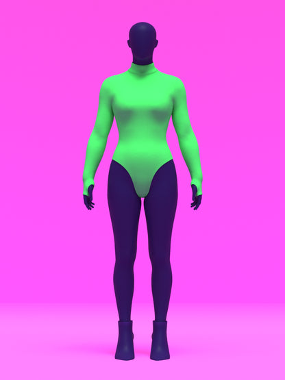 Long Sleeve Leotard Sewing Pattern For Drag Queens and Womens Cosplay Stretch Dancewear Costume Easy Sew by Katkow Front