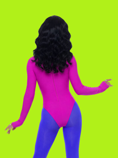 Long Sleeve Leotard Sewing Pattern For Drag Queens and Womens Cosplay Stretch Dancewear Costume Easy Sew by Katkow Model