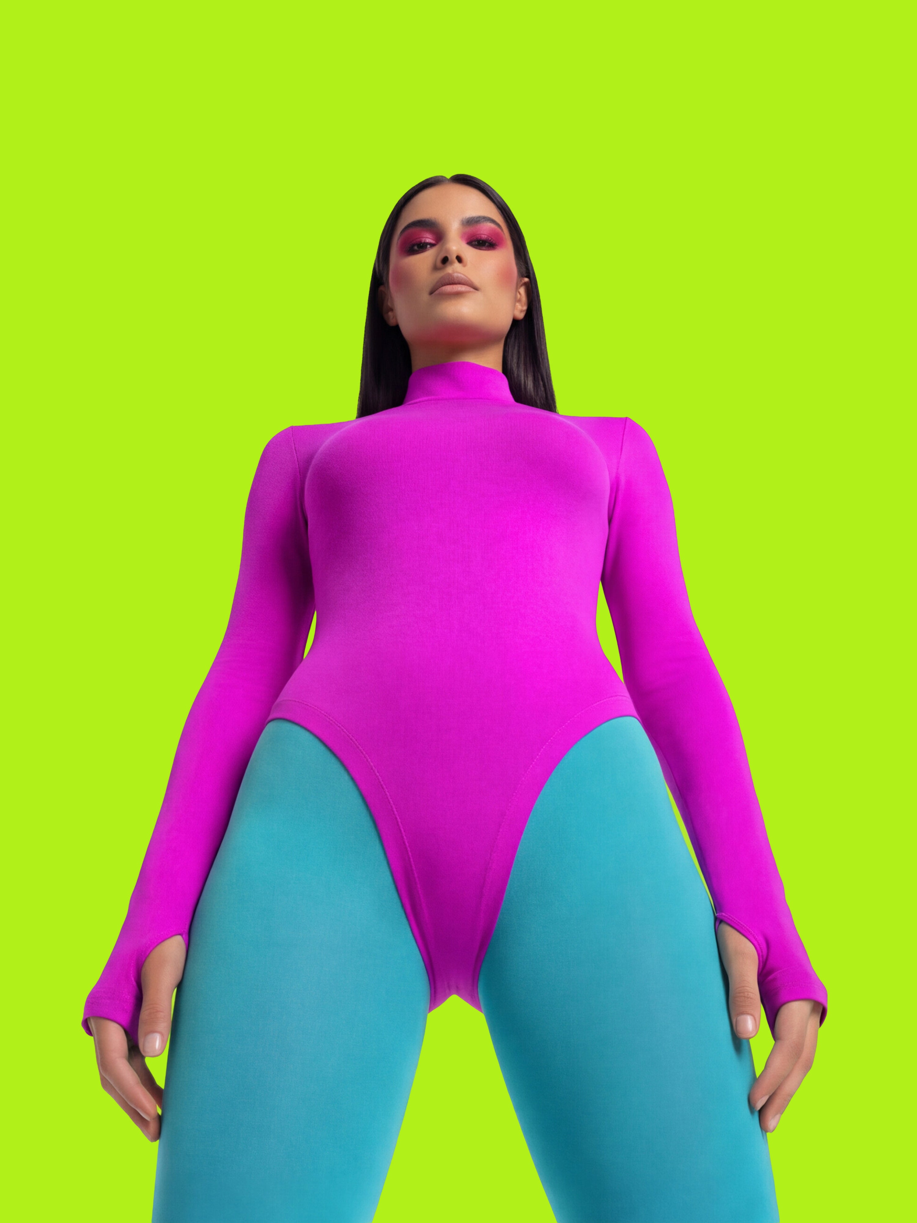 Long Sleeve Leotard Sewing Pattern For Womens Cosplay Stretch Dancewear Costume Easy Sew by Katkow Model