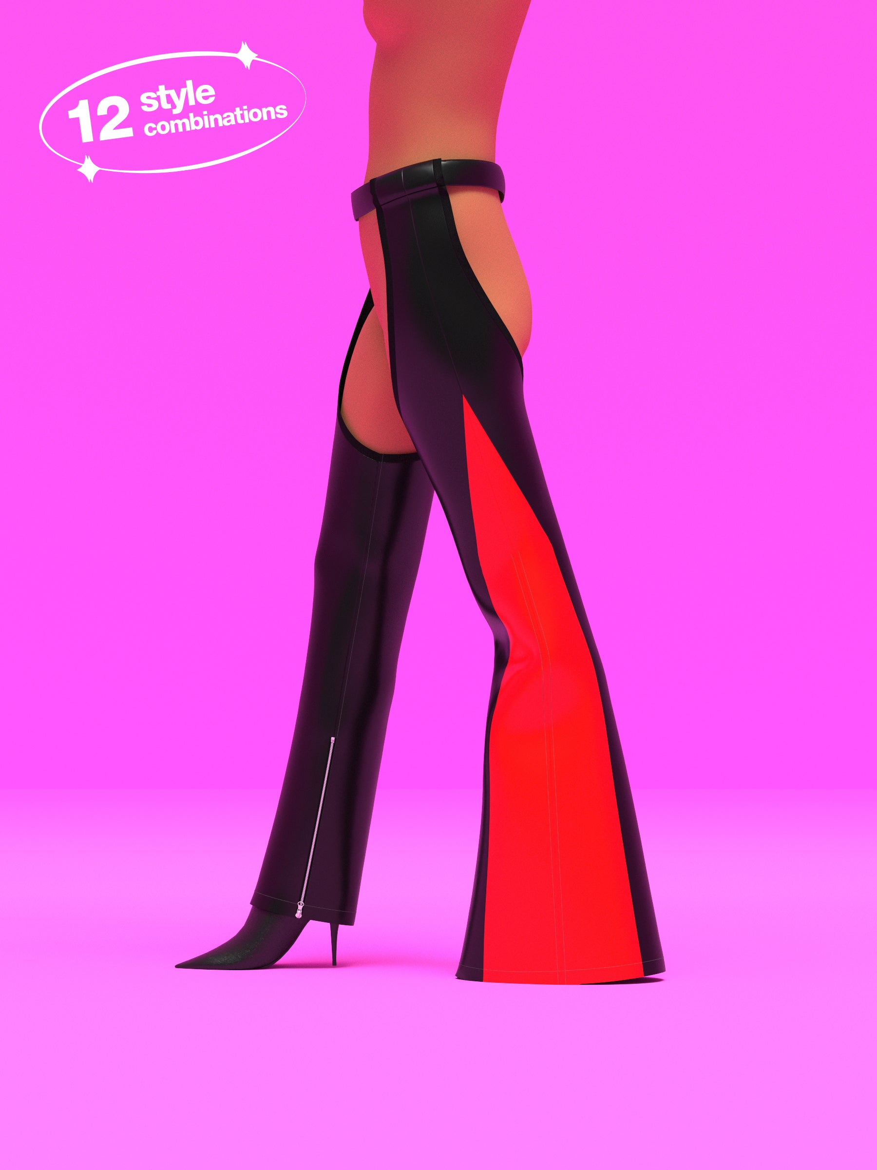 Striped Chaps Sewing Pattern For Drag Queens by Katkow Festival Rave Costume Cosplay Bell Bottoms 