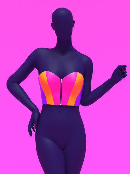 Striped Overbust Bustier Sewing Pattern (XS-4X) For Drag Queens by Katkow Festival Corset Zipper