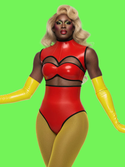 Sweetheart Harness Corset Sewing Pattern for drag queens goth alternative valentines day costume outfit leather by katkow front 2