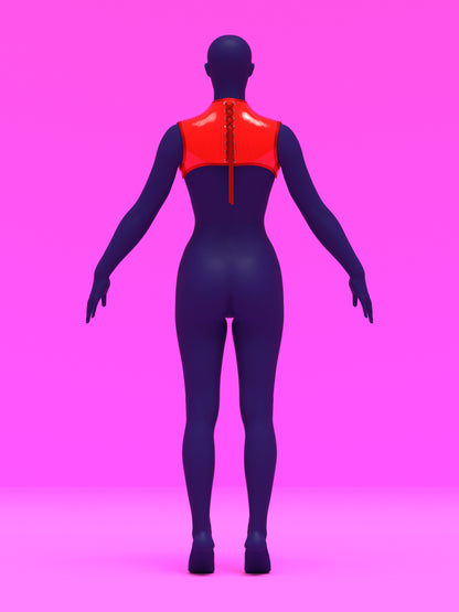 Sweetheart Harness Corset Sewing Pattern for drag queens fetish goth alternative valentines day halloween costume outfit leather by katkow back2