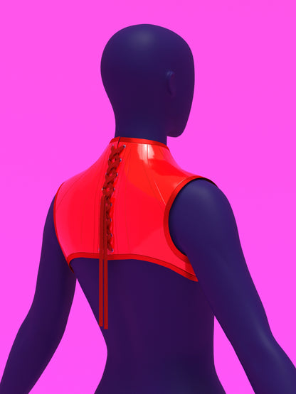 Sweetheart Harness Corset Sewing Pattern for drag queens fetish goth alternative valentines day halloween costume outfit leather by katkow back side