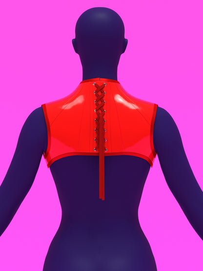 Sweetheart Harness Corset Sewing Pattern for drag queens fetish goth alternative valentines day halloween costume outfit leather by katkow back
