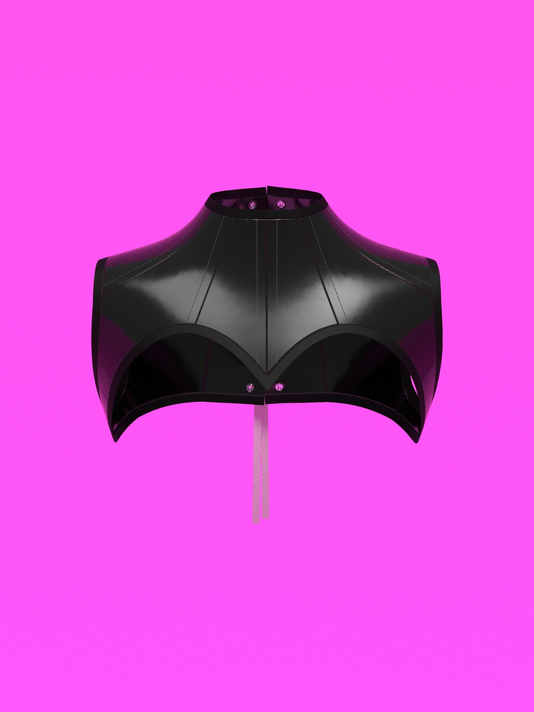 Sweetheart Harness Corset Sewing Pattern for drag queens fetish goth alternative valentines day halloween costume outfit leather by katkow black front