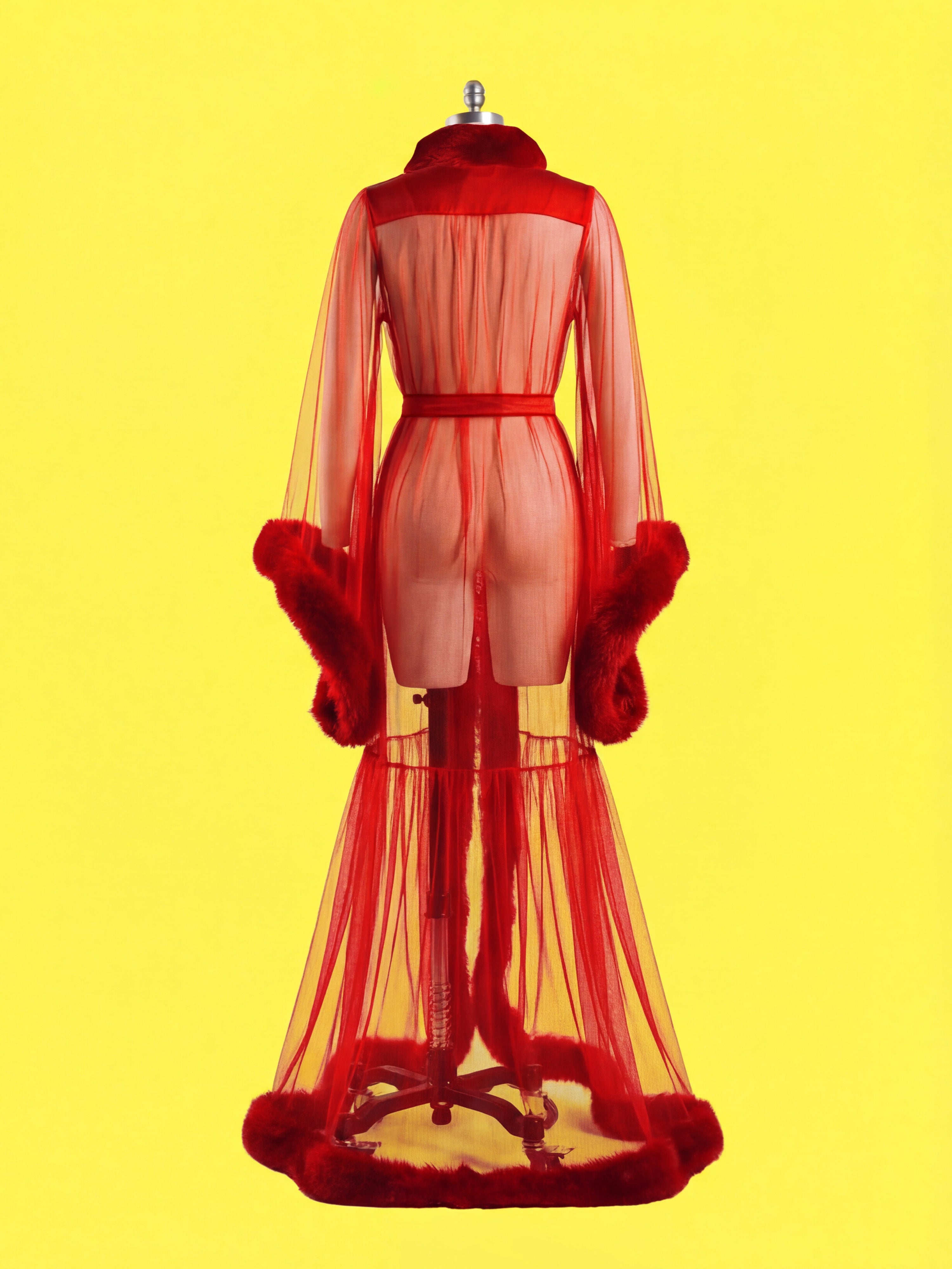 Vintage Robe Reveal Sewing Pattern for Drag Queens Hollywood Glamour Gathered Fur Trim by Katkow Reveal Coat Jacket Oversize Back