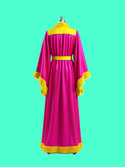 Vintage Robe Reveal Sewing Pattern for Drag Queens Hollywood Glamour Gathered Fur Trim by Katkow Reveal Coat Jacket Oversize Back Pink