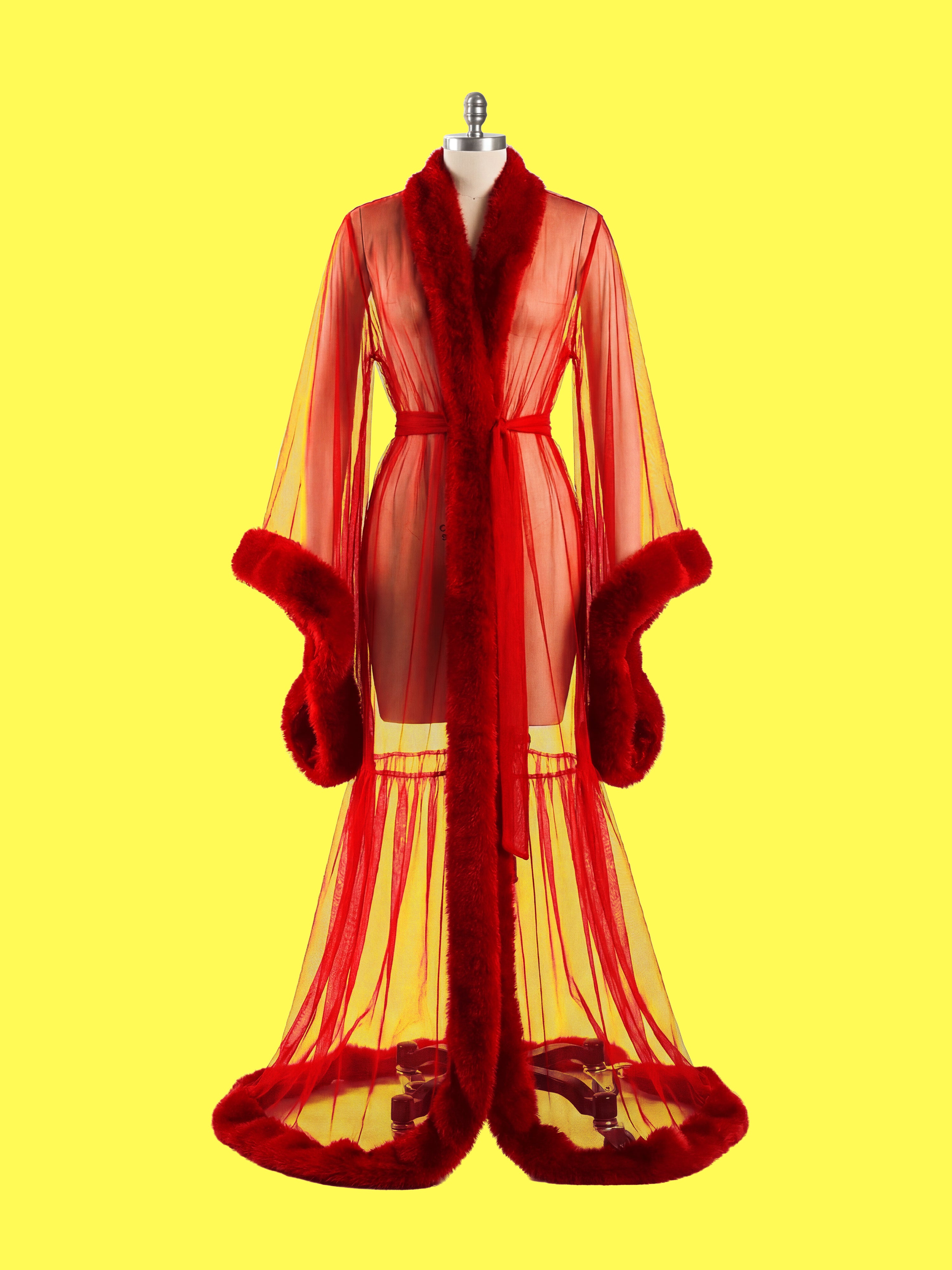 Vintage Robe Reveal Sewing Pattern for Drag Queens Hollywood Glamour Gathered Fur Trim by Katkow Reveal Coat Jacket Oversize Front