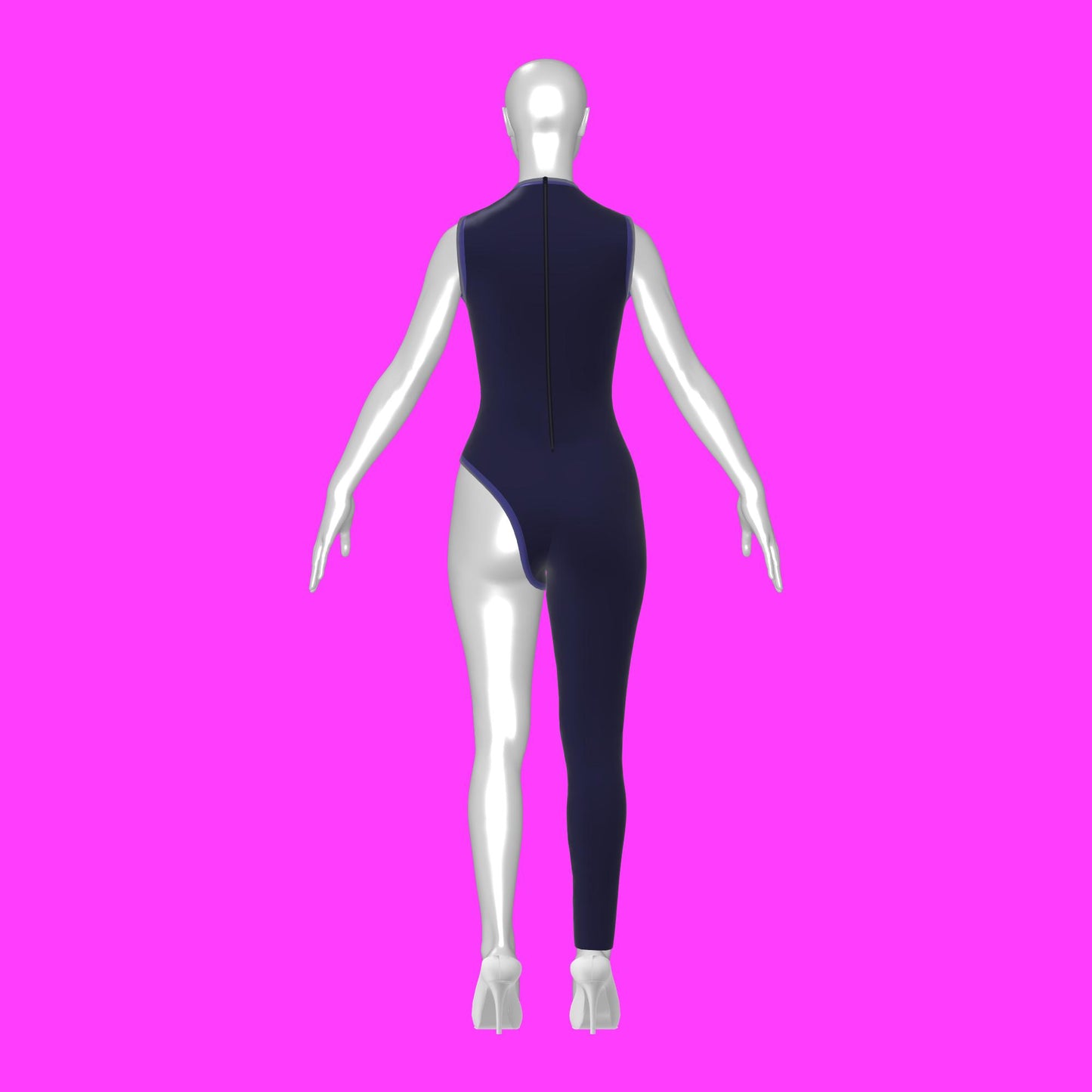 katkow drag queen crew neck asymmetric bodysuit sewing pattern back