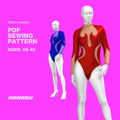 katkow drag queen flame leotard sewing pattern thumb
