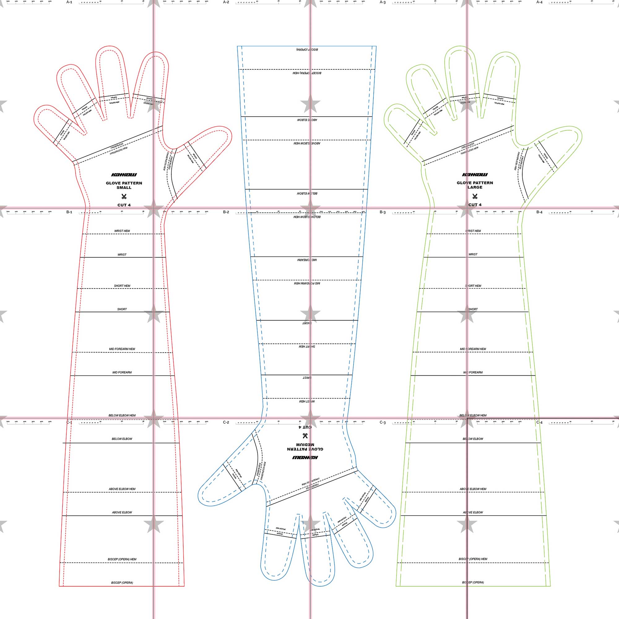 Multi-style Drag Queen Glove Sewing Pattern (Sizes: S-L) - PDF – Katkow Multi-style Drag Queen Glove Sewing Pattern (Sizes: S-L) - PDF – Katkow
