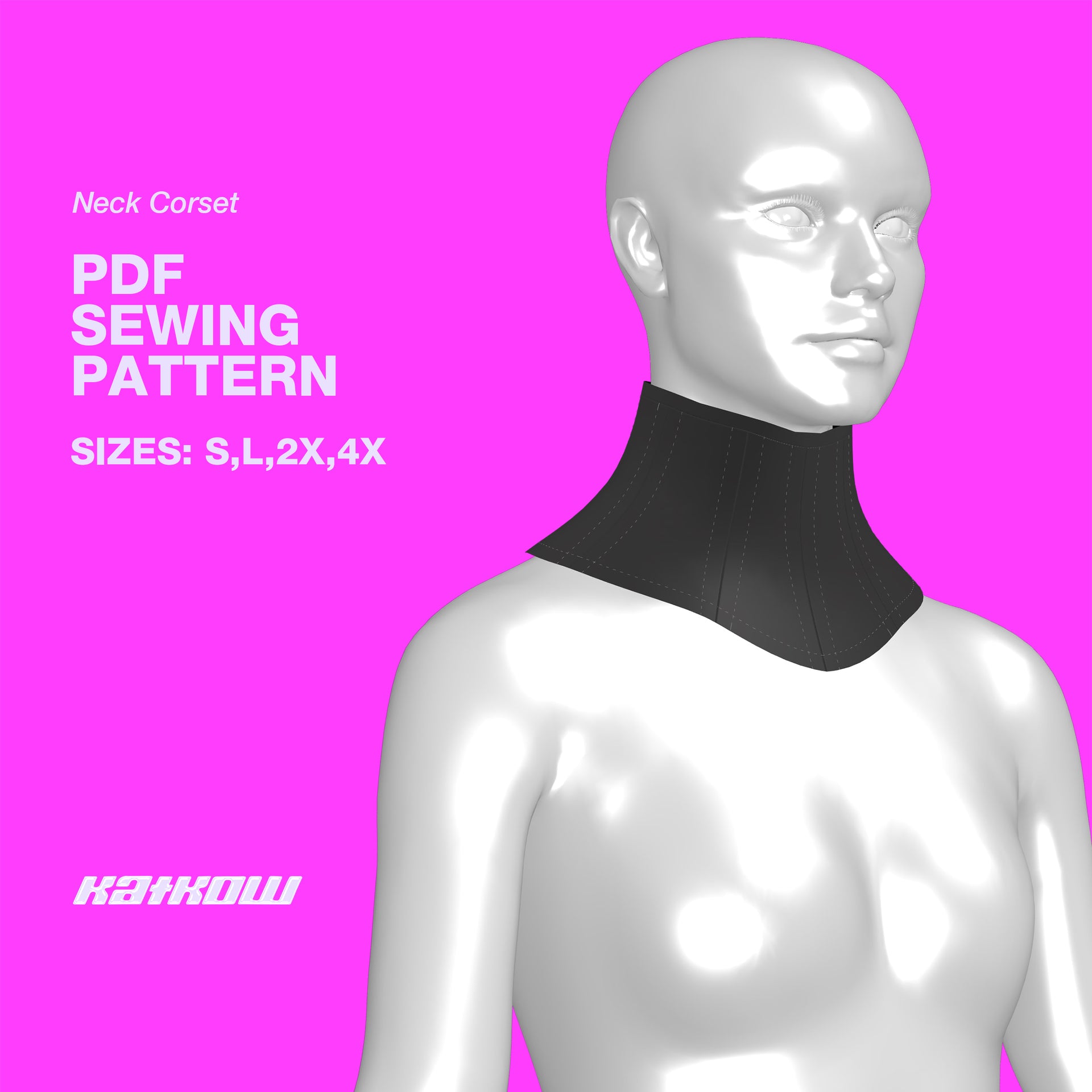 Neck Corset Sewing Pattern (Sizes XS-4X) PDF – Katkow