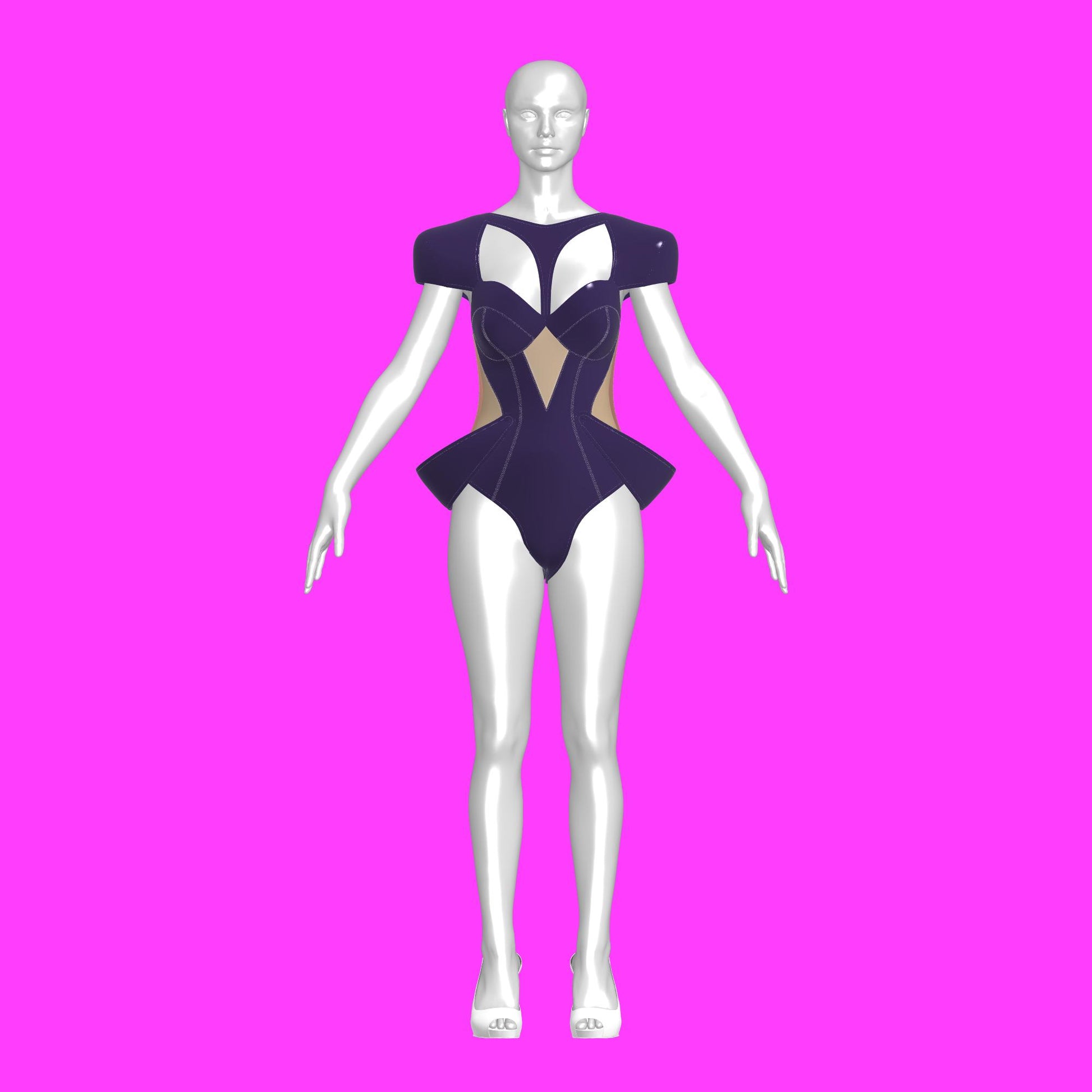 katkow drag queen leotard corset sewing pattern front