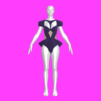 katkow drag queen leotard corset sewing pattern front