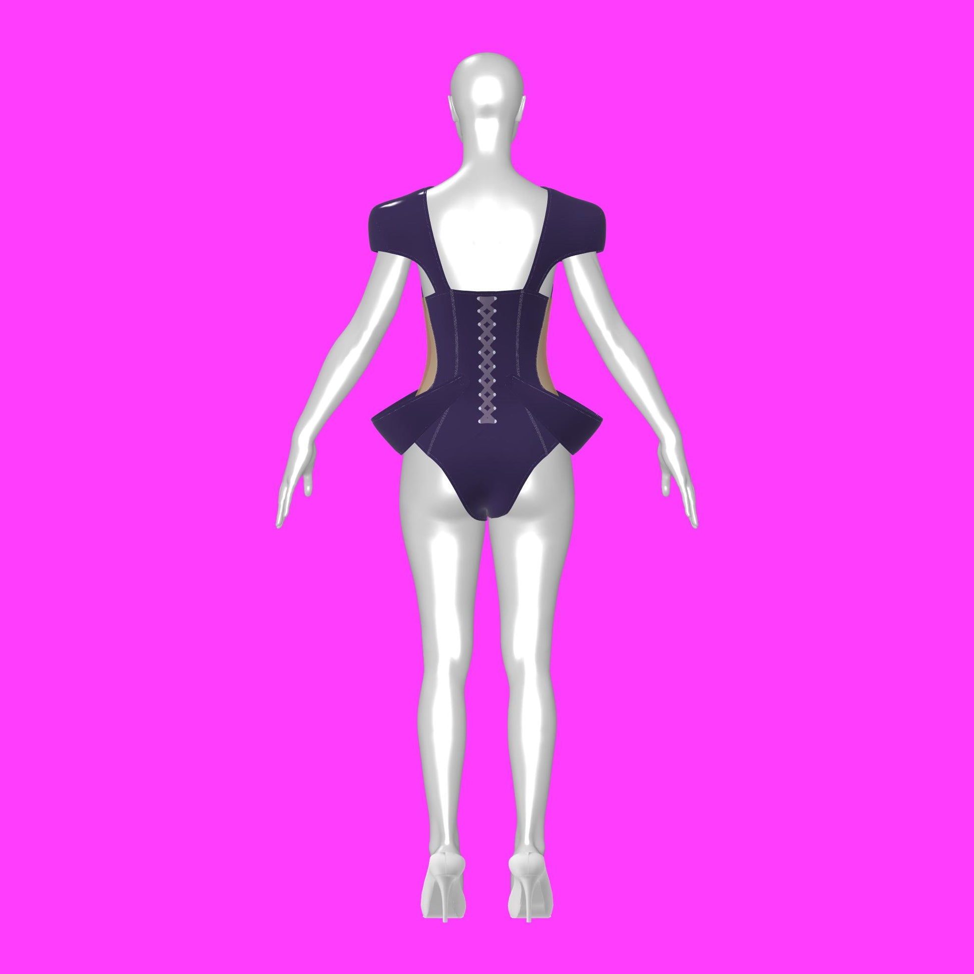 katkow drag queen leotard corset sewing pattern back