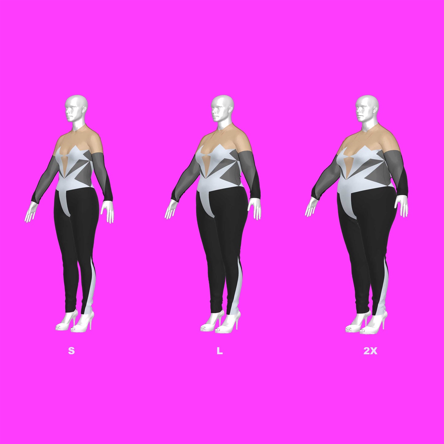 katkow drag queen star bodysuit sewing pattern sizes