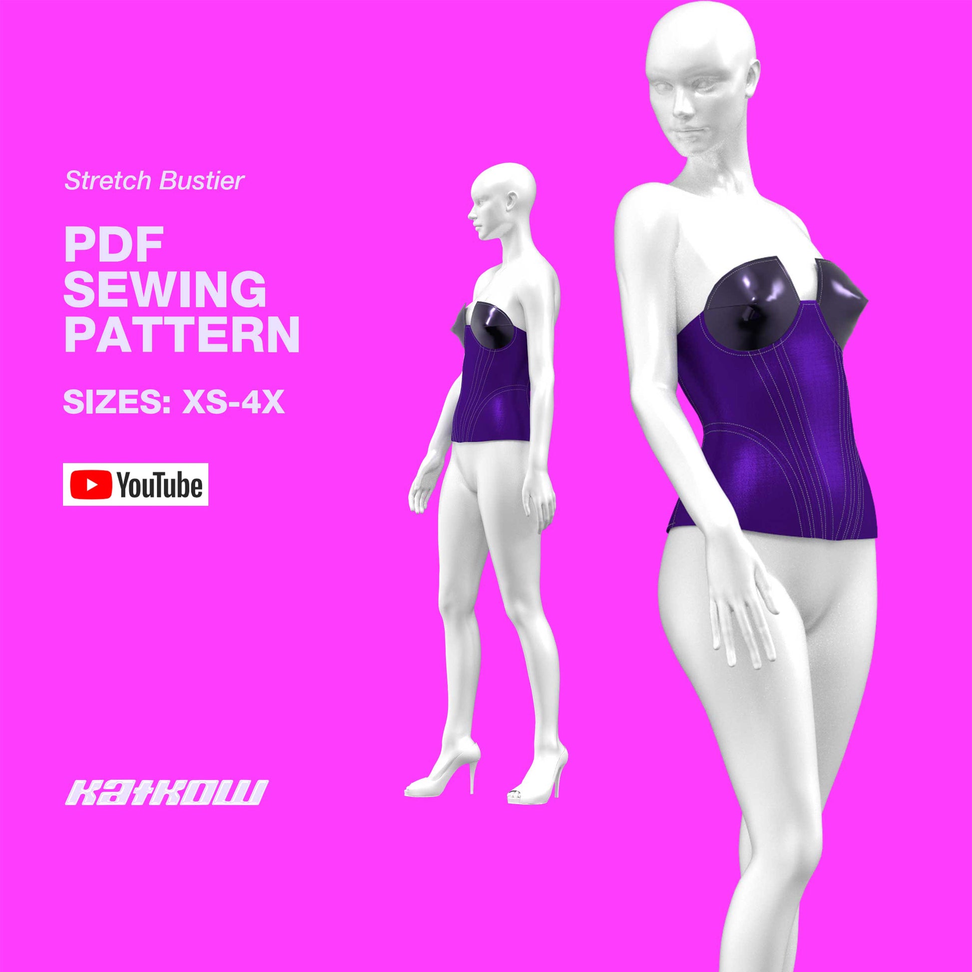 katkow stretch bustier corset sewing pattern drag queen thumb